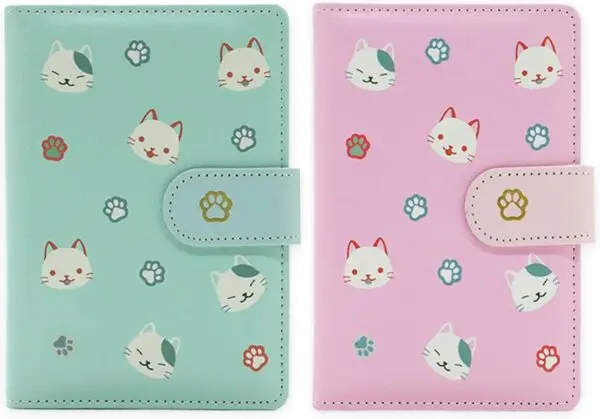 Mini Pocket Notebook, Cat Cartoon Hardcover
