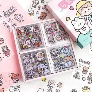 Stickers Set, 100 Sheets 600+ Small Pieces Cute PET Transparent