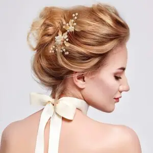 Amzuia 3 Pcs Pearl Bride Wedding Hair Pins